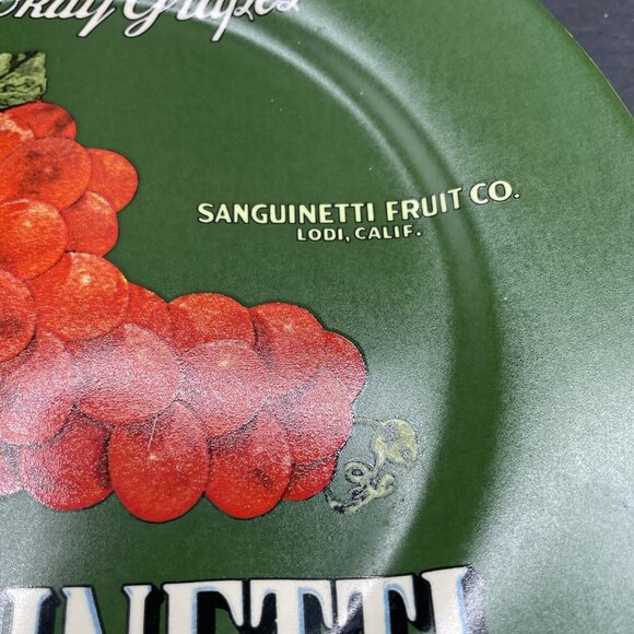 Oneida Vintage Label Collection Plate, Sanguinetti Flame Tokay Grapes Lodi Calif - Picture 2 of 5
